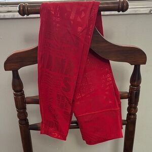Red lululemon leggings with foil